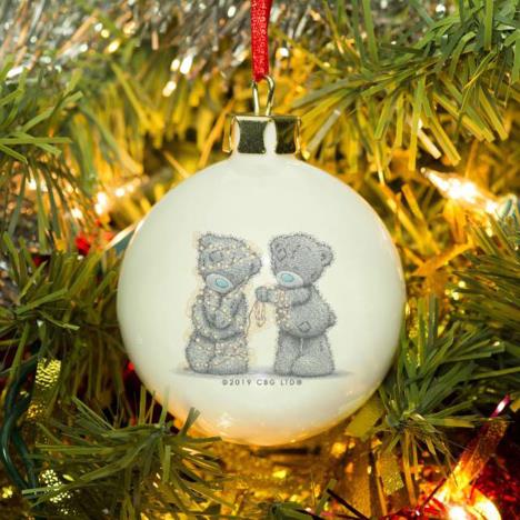 Personalised Me to You Wrapped Up In Lights Christmas Bauble Extra Image 1